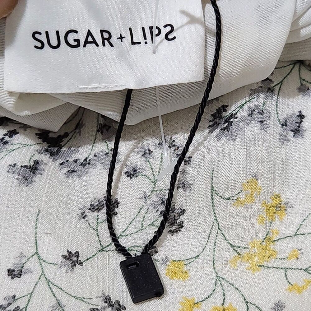 Sugar Lips Romper For Women Size Small White Floral Lined Open Sleeves.  New - Picture 8 of 11